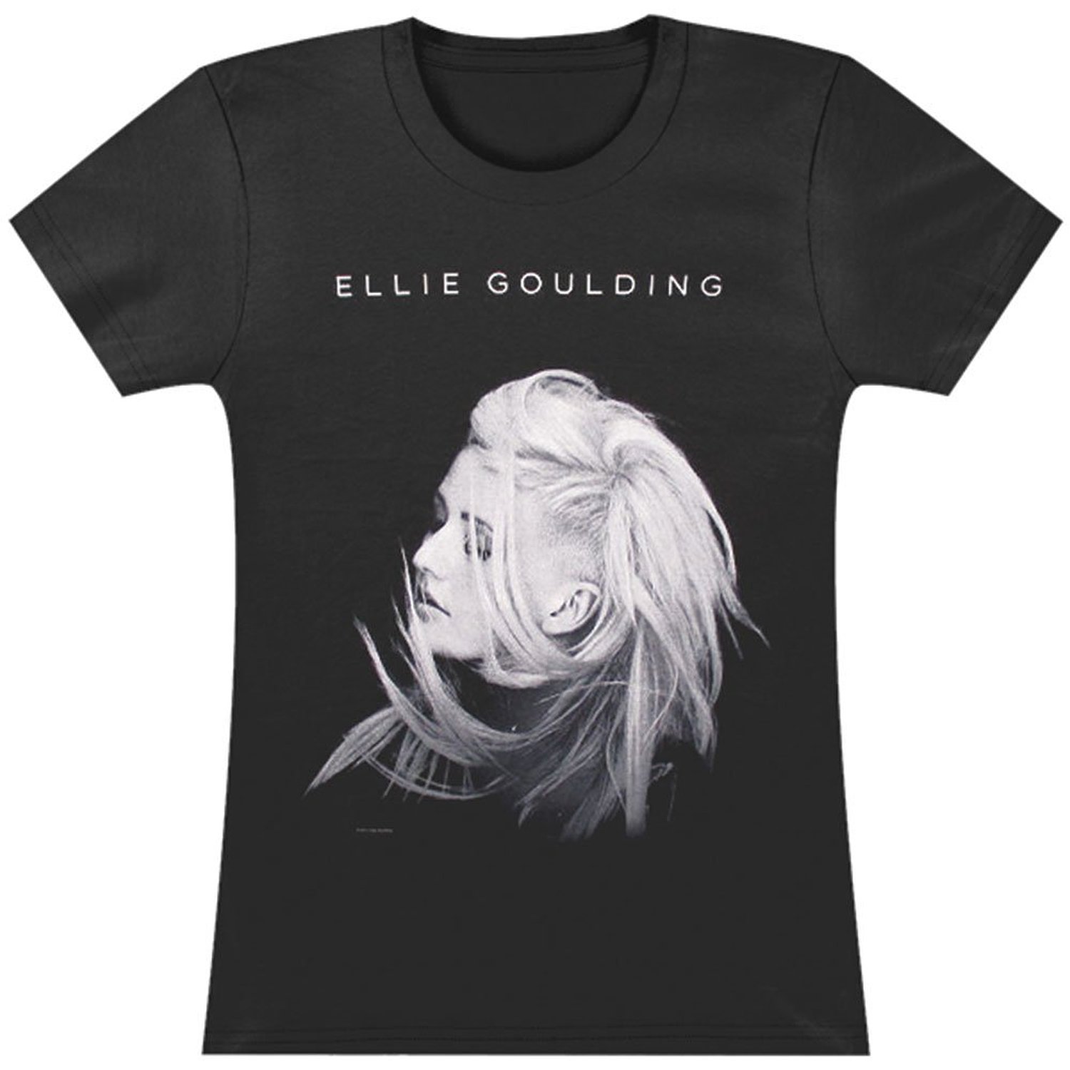 Ellie Goulding Women's B&W Photo Girls Jr Soft tee Black